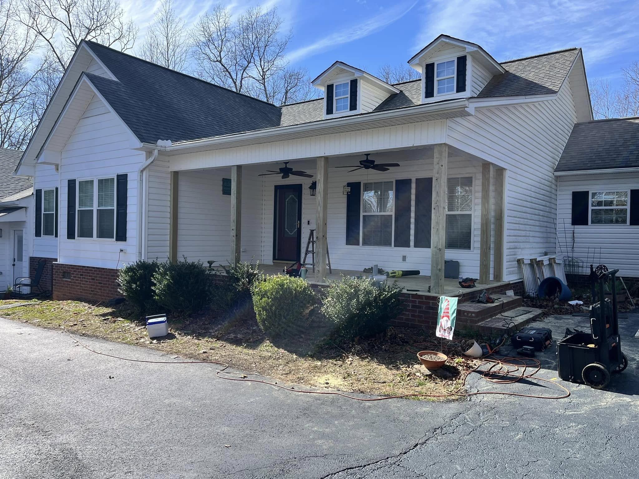 Front porch renovation and carpentry remodel in Blairsville, GA