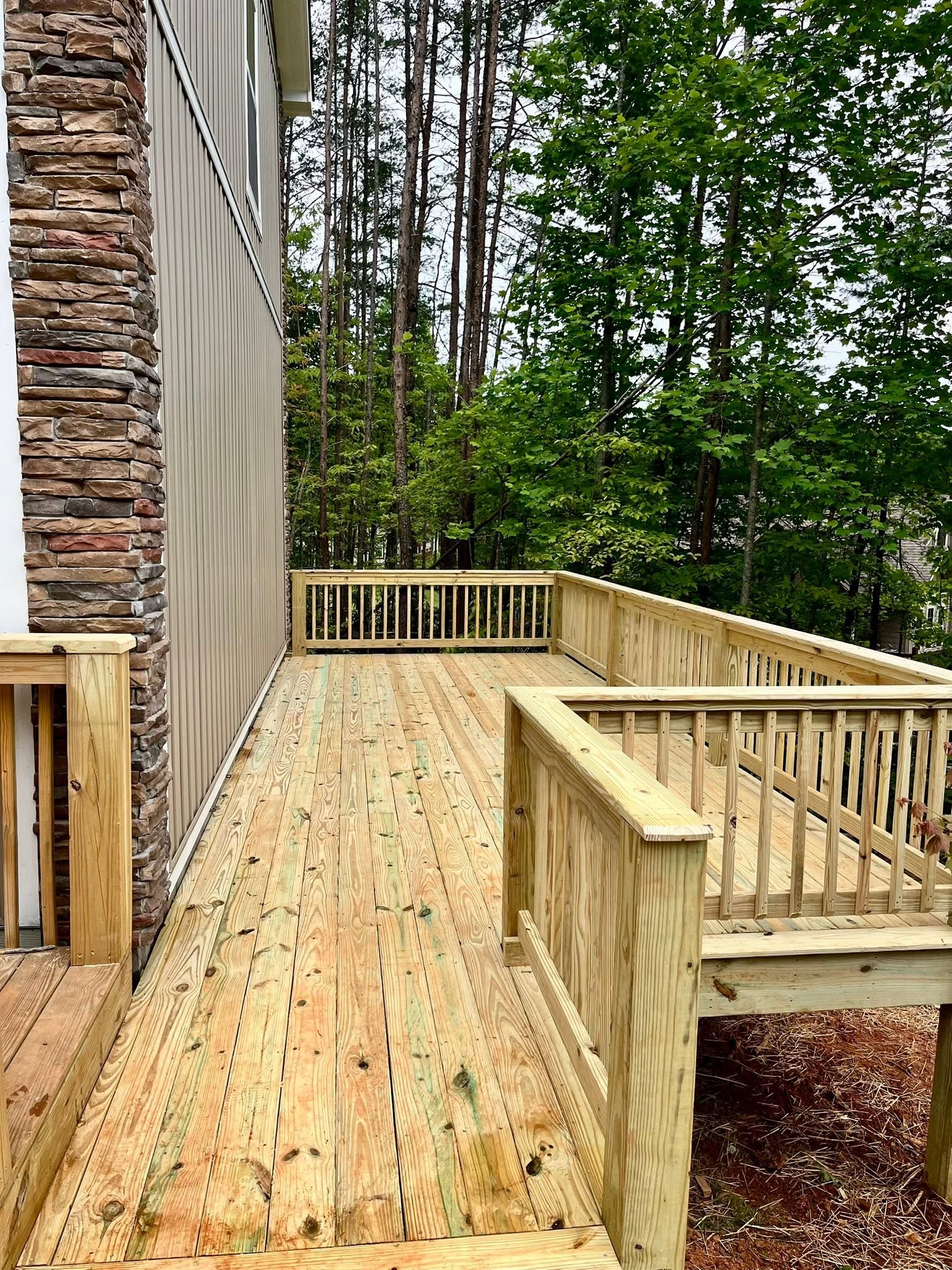 Outdoor deck building and railing install for a Union County home