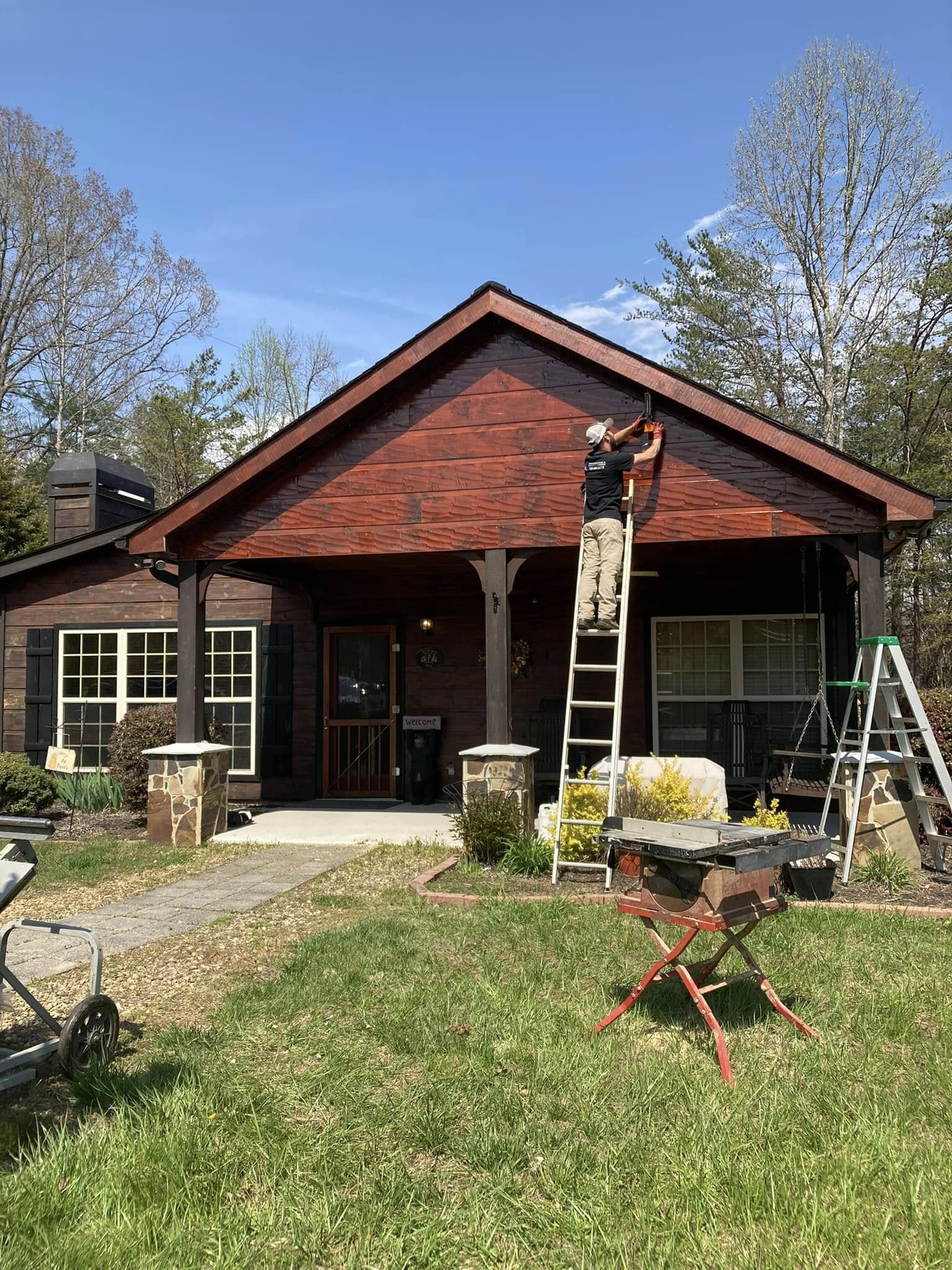 Custom carpentry and railing work for a mountain home in Union County